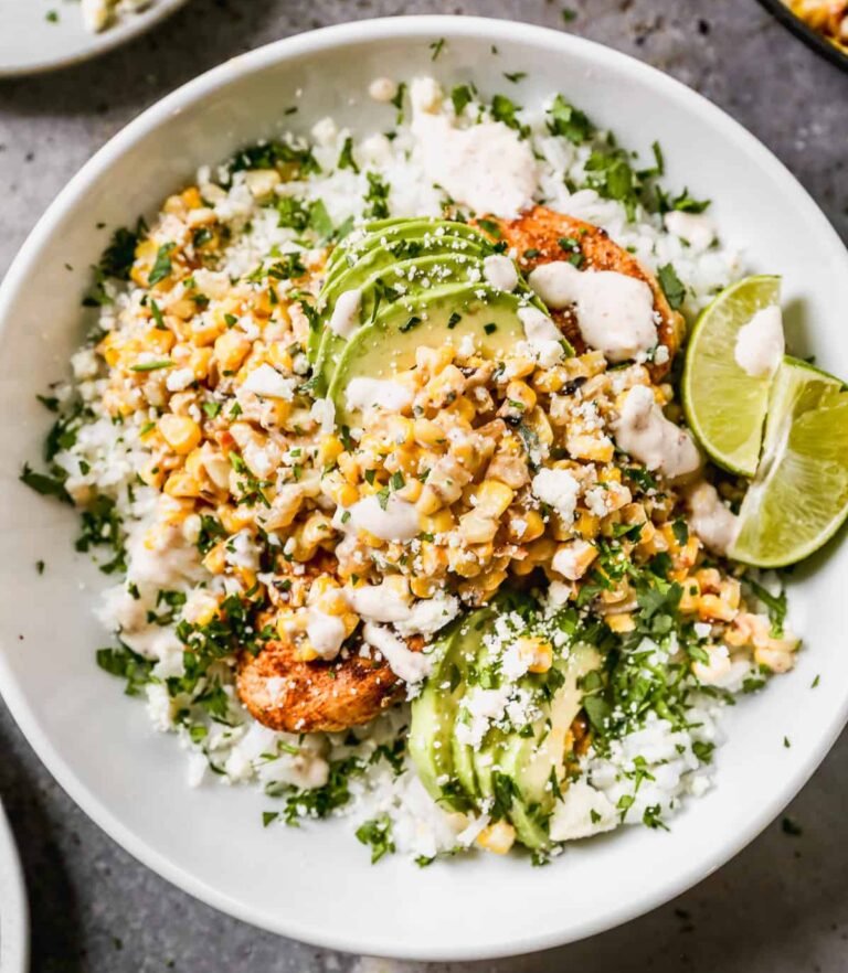 Street Corn Chicken Rice Bowl